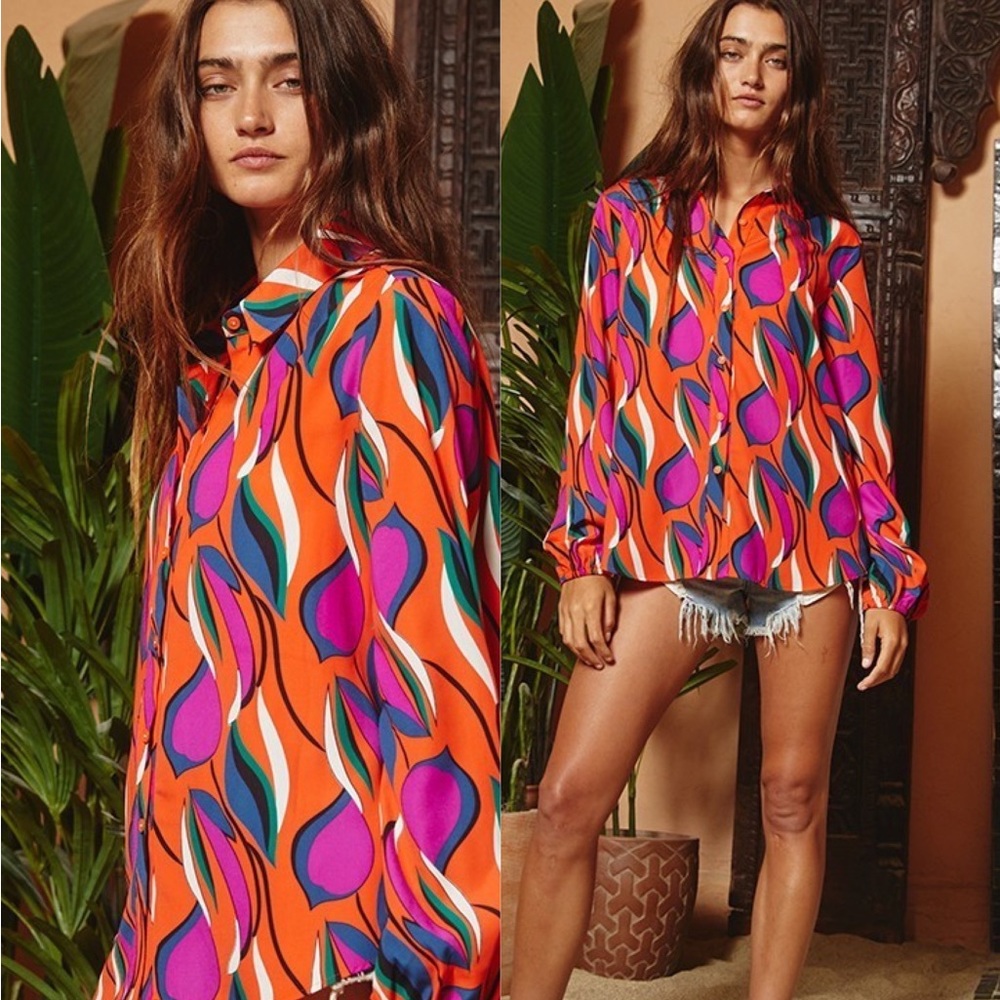 💜💜💜BUCKETLIST Grovy Colorful Blouse💜💜💜